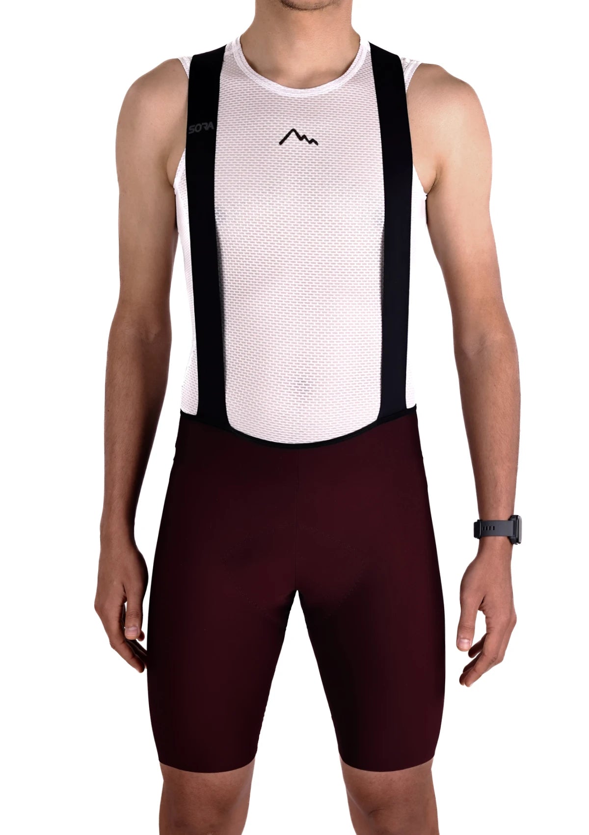 Claret Red Road Racer Strappy Cycling Tights