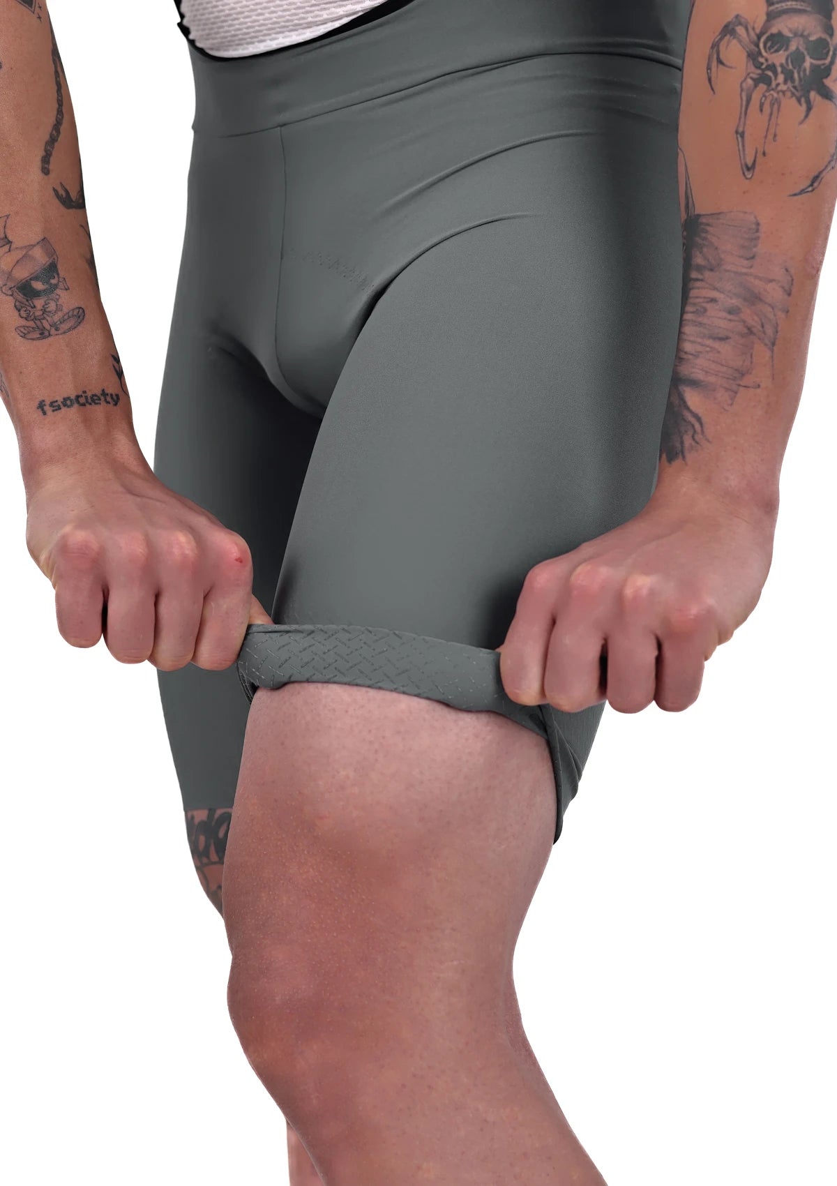 Gray Road Racer Strappy Cycling Tights